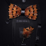 Feather Bow Tie // Brown