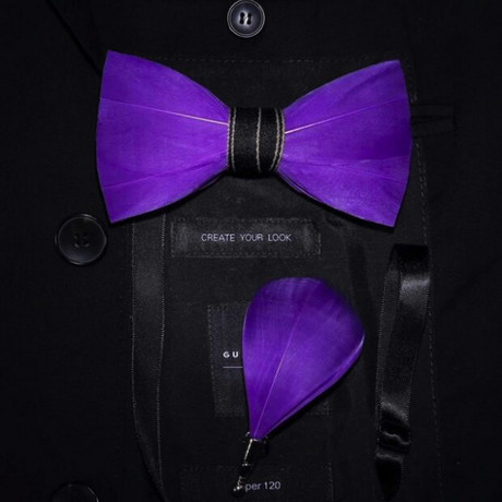 Feather Bow Tie // Purple