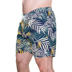 Jungle Leaves Comfort Flex Board Shorts // Green (Small)