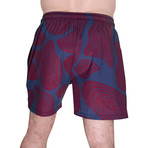 Topographic Comfort Flex Board Shorts // Burgundy (Small)