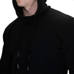 Textured Sport Fit Hoodie // Black (Small)