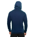 Textured Sport Fit Hoodie // Navy (Small)