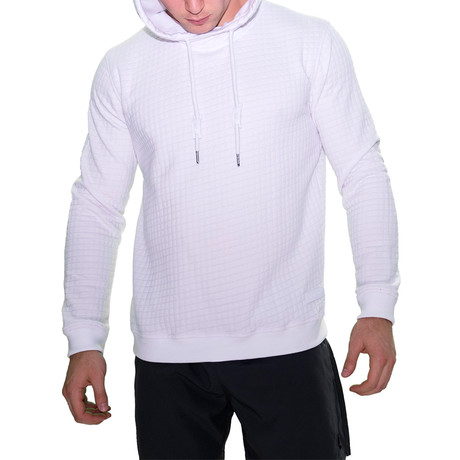 Textured Sport Fit Hoodie // White (Small)