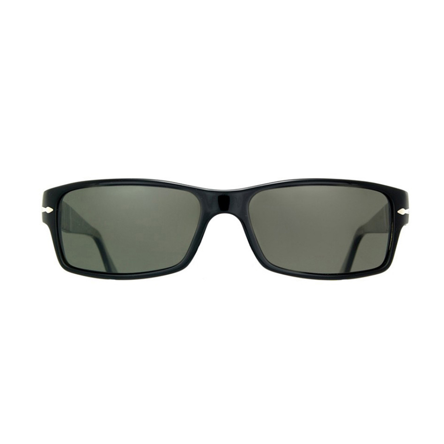 Persol // Men's Rectangle Polarized Sunglasses // Black + Green ...