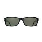 Persol // Men's Rectangle Polarized Sunglasses // Black + Green