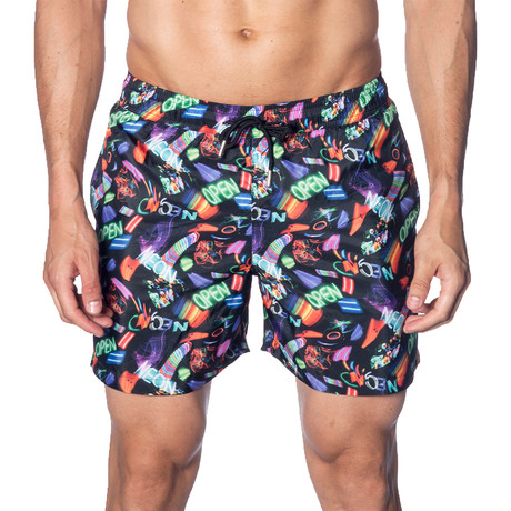 Swim Trunks // Black Neon (S)