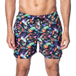 Swim Trunks // Black Neon (S)