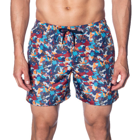 Swim Trunks // Blue + Red Camo (S)