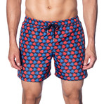Swim Trunks // Blue + Red Fish (S)