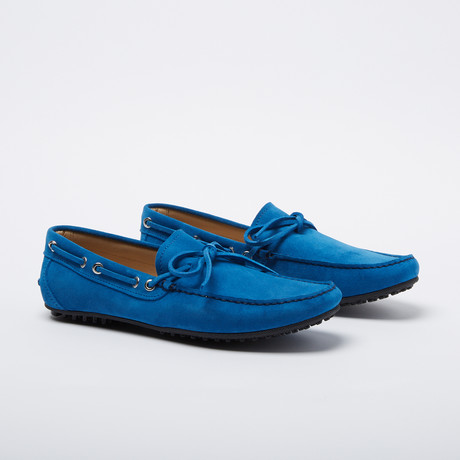 Ramos Suede Leather Loafer // Blue + Suede Shoelaces (Euro: 39)