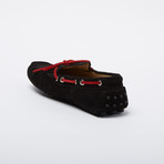 Valdez Suede Leather Loafer // Black + Red Suede Shoelaces (Euro: 41)