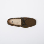 Whitaker Suede Leather Loafer // Dark Green + Black Cotton Shoelaces (Euro: 42)
