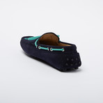 Martin Suede Leather Loafer // Navy + Aquamarine (Euro: 46)