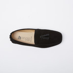 John Suede Leather Loafer // Black + Leather Tassels (Euro: 41)