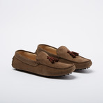 Guerra Suede Leather Loafer // Light Gray + Brown Rust Suede Tassels (Euro: 45)
