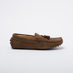 Guerra Suede Leather Loafer // Light Gray + Brown Rust Suede Tassels (Euro: 45)