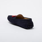 Dyer Suede Leather Loafer // Navy + Red Leather Tassels (Euro: 46)