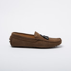 Delacruz Suede Leather Loafer // Taupe + Black (Euro: 47)