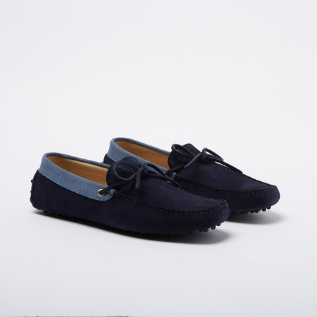 Weiss Suede Leather Loafer // Navy + Navy Suede Shoelaces (Euro: 41)