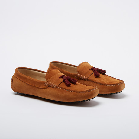 Potter Suede Leather Loafer // Burgundy + Suede Tassels (Euro: 39)