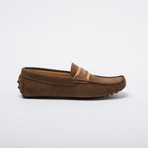 Cross Suede Leather Loafer // Taupe + Suede Taupe (Euro: 40)
