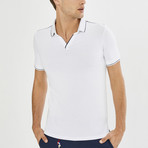 Lined Collared Shirt // White (M)