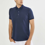 Lined Collared Shirt // Navy Blue (S)