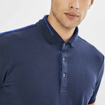 Lined Collared Shirt // Navy Blue (L)