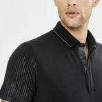 Lined Collared Shirt // Black (S)