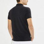 Abstract Lined Short Sleeve Polo // Black (2XL)