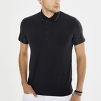 Lined Collared Shirt // Black (M)