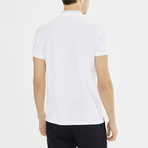 Short Sleeve Polo + Geometric Collar // White (XL)