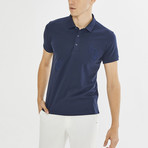 Leaf Short Sleeve Polo // Navy Blue (S)