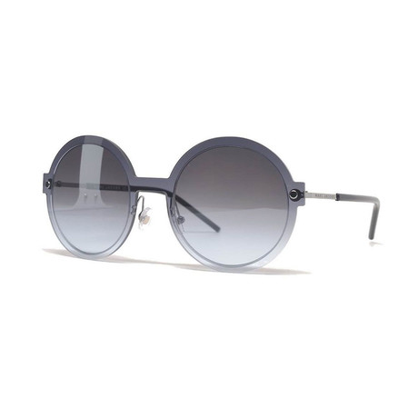 Marc Jacobs // Women's Round Sunglasses // Ruthenium + Gray Azure Silver