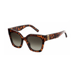 Marc Jacobs // Women's Rectangular Frame Sunglasses // Dark Havana + Brown Gradient Lens