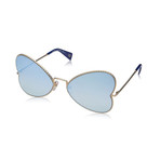 Marc Jacobs // Women's Heart Frame Sunglasses // Gold + Light Blue Lens