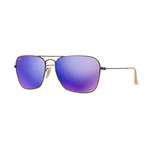 Unisex Caravan Square Sunglasses // Bronze + Copper + Violet Mirror