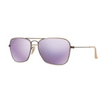 Unisex Caravan Square Sunglasses // Bronze + Copper + Lilac Mirror