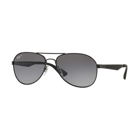 Ray-Ban // Men's Pilot Sunglasses // Black + Polarized Gray Gradient