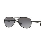 Ray-Ban // Men's Pilot Sunglasses // Black + Polarized Gray Gradient