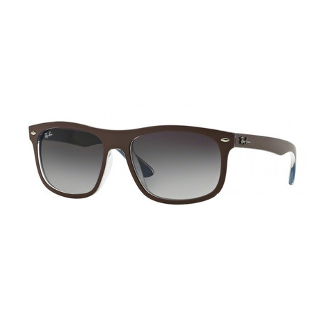 Men's Rectangular Sunglasses // Brown + Gray Gradient