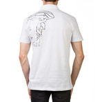 Medusa Graphic Pima Polo Shirt // White (X-Large)