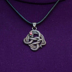 Snake Pendant + Gem // Black