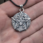 Pentagram + Raven Pendant // Silver