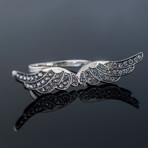 Feathers Cubic Zirconium Ring // Silver (9)