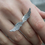 Feathers Cubic Zirconium Ring // Silver (9)