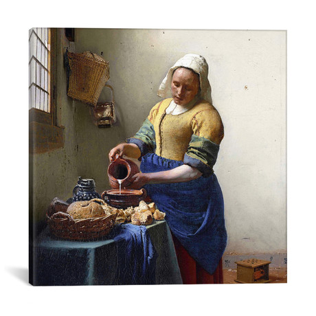 The Milkmaid // Johannes Vermeer (18"W x 18"H x 0.75"D)