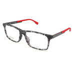 Men's 0754F-KDA Optical Frames // Gray Havana + Carbon Red