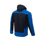 Hooded Two-Tone Cresta Zipper Jacket // Dark Blue (S)