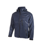 Camo Hooded Zip Jacket // Dark Blue (XS)